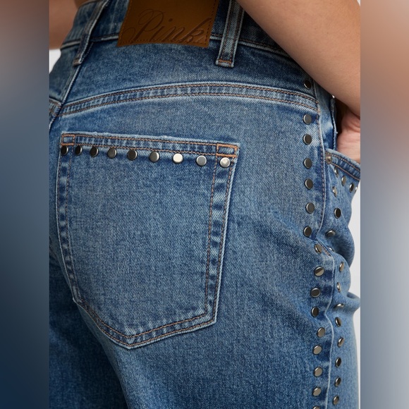 VS Pink Jeans Studded Wide-Leg - Picture 4 of 8